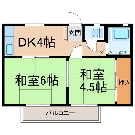 サンティール野山（6戸）の物件間取画像